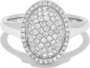 Ancona Fine Jewelry Pavé Diamond Oval Cluster Ring in 14K White Gold