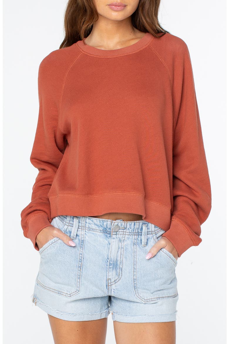 Golden Hour Cotton Sweatshirt, Main, color, CHUTNEY