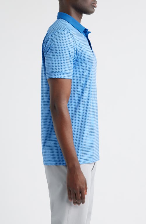 Mizzen + Main Mizzen+main Versa Trim Fit Neat Floral Performance Golf Polo In Blue