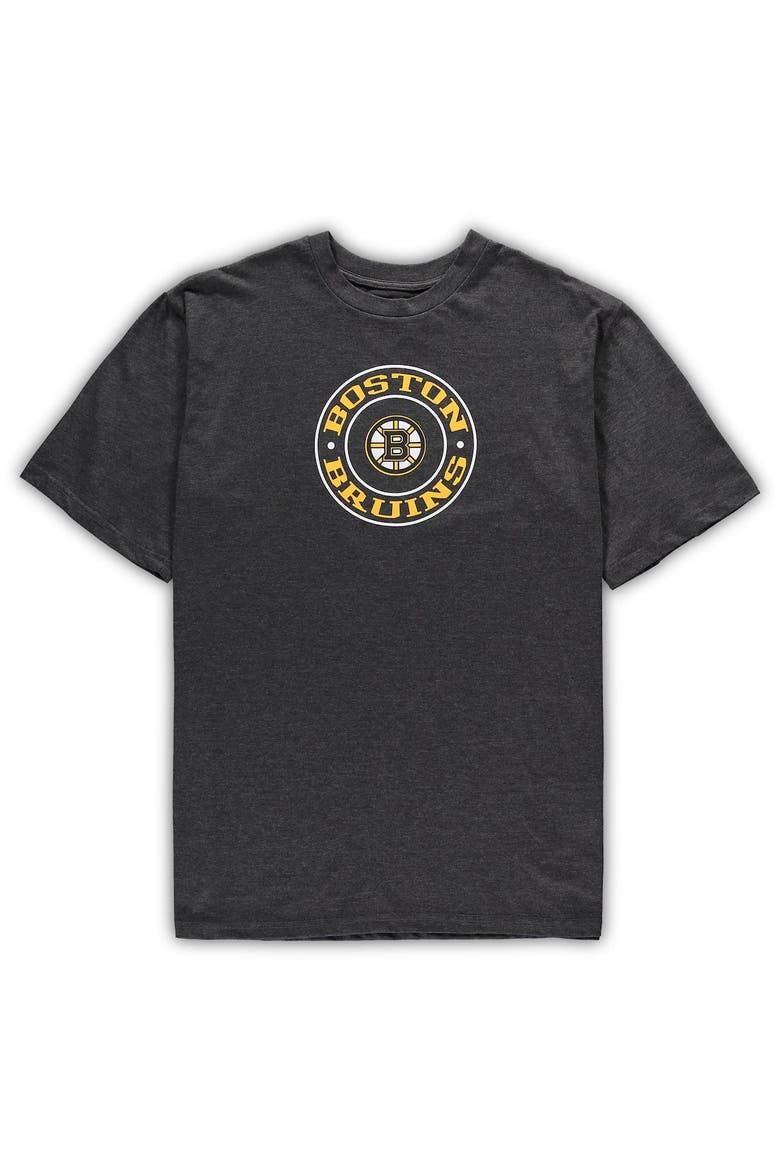 Men's Concepts Sport Black/Heathered Charcoal Boston Bruins Big & Tall T-Shirt & Shorts Sleep Set, Alternate, color, Black