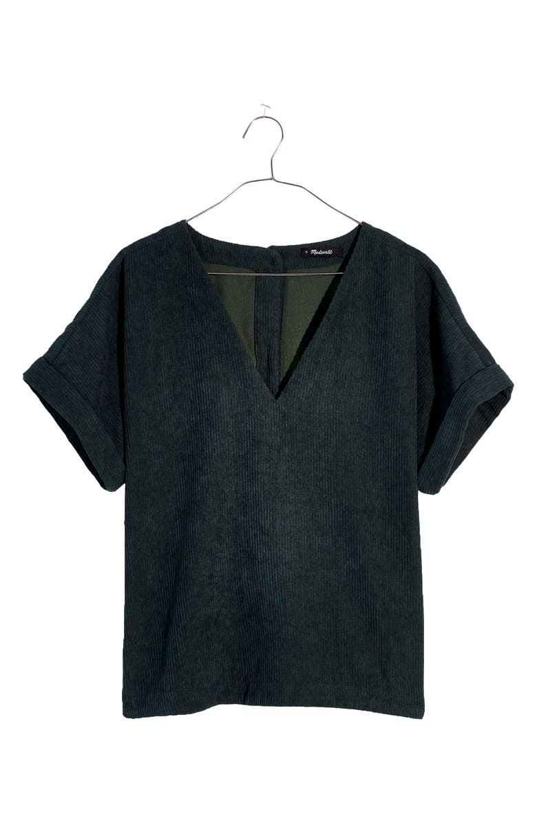 Madewell Renata V-Neck Corduroy Top, Alternate, color,