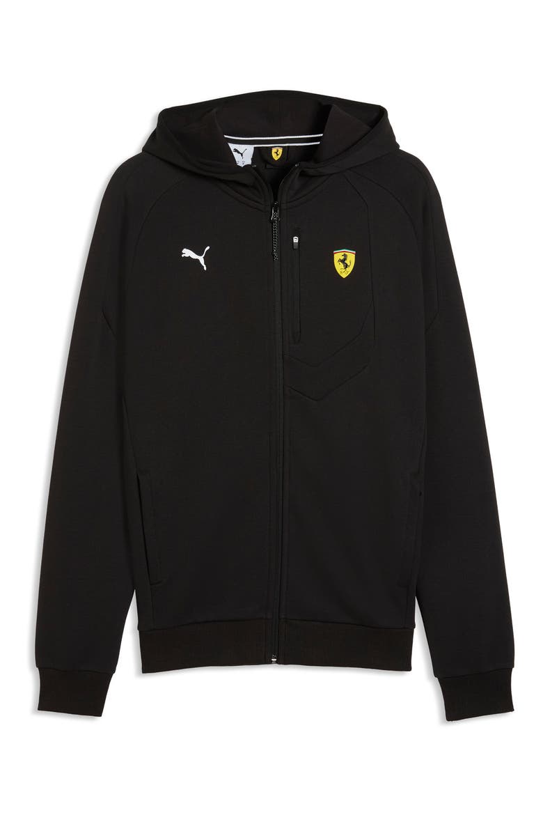 Ferrari Motosport Hooded Zip Front Sweatshirt, Main, color, PUMA BLACK