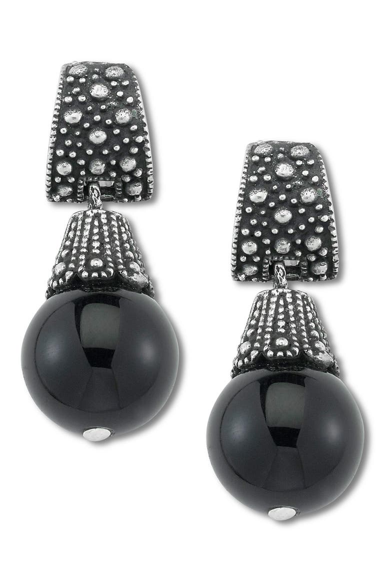 Onyx Drop Earrings, Main, color, BLACK