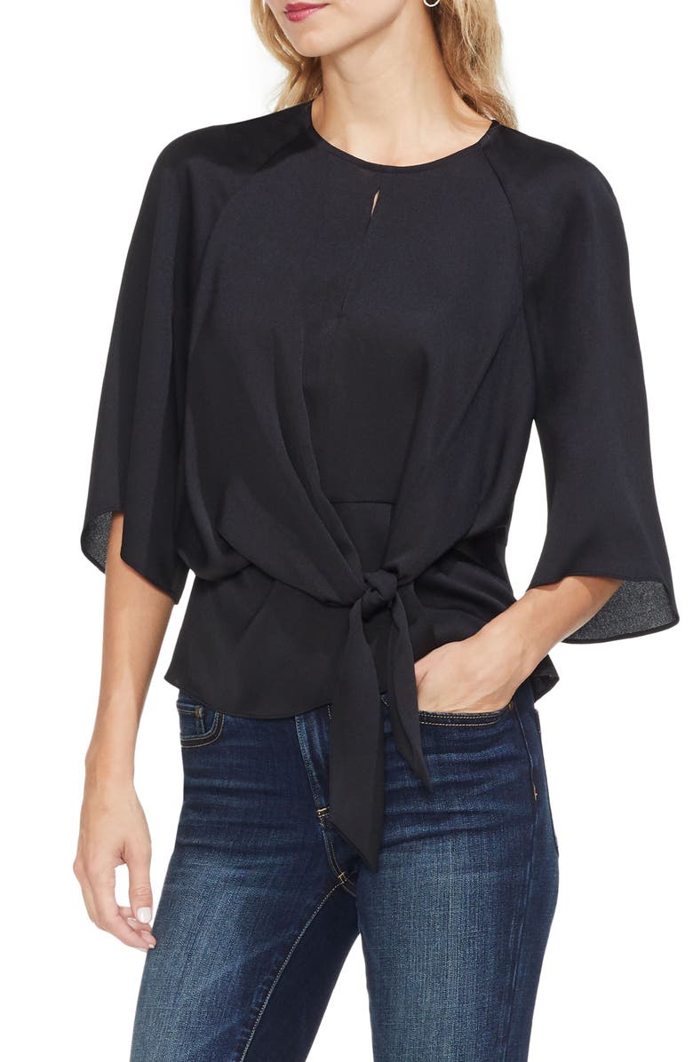 Vince Camuto Tie Front Blouse, Main, color, 