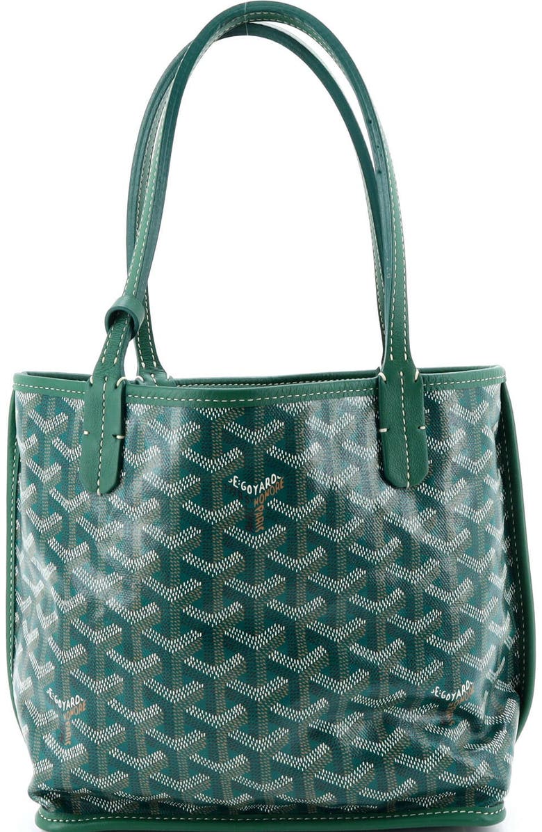 Pre-Owned Goyard Anjou Reversible Tote Coated Canvas Mini, Alternate, color, Green