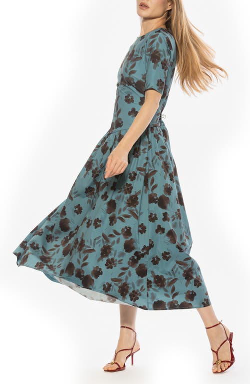 Alexia Admor Rowan Crewneck Midi Dress In Blue