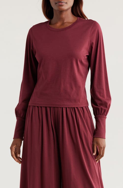 Lunya Organic Pima Cotton Lounge T-Shirt in Calliope Wine 