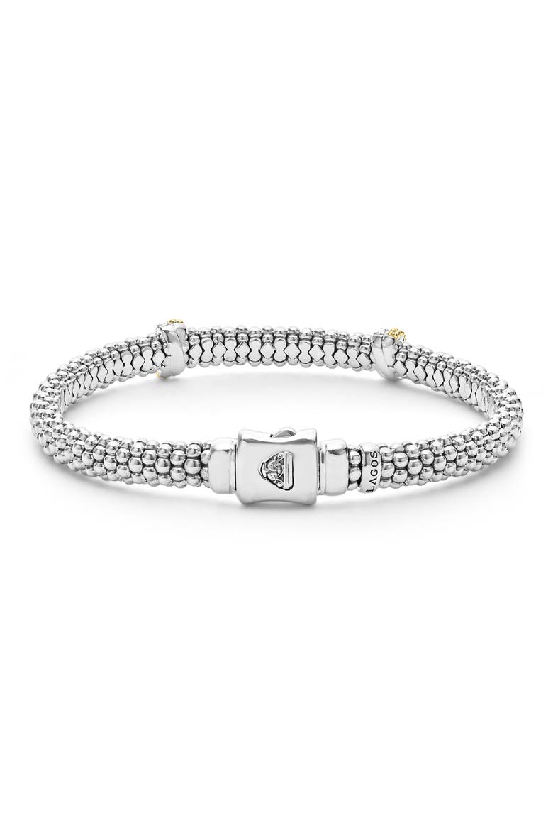 Caviar Luxe Diamond Station Rope Bracelet, Alternate, color, GOLD
