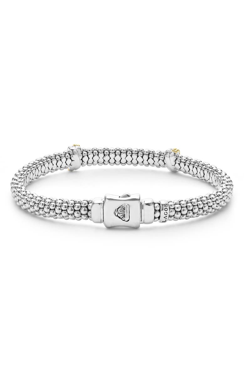 LAGOS Caviar Luxe Diamond Station Rope Bracelet, Alternate, color, Gold