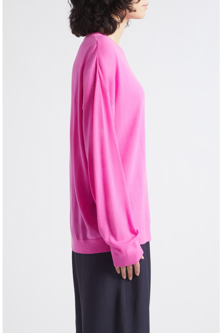 James Oversized Merino Wool Sweater, Alternate, color, AZALEA
