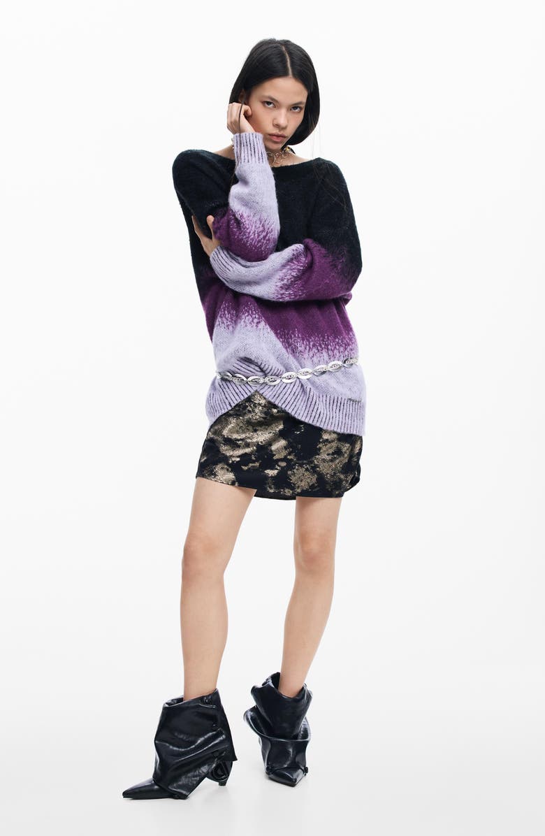 Desigual Ombré Sweater, Alternate, color, Purple Multi