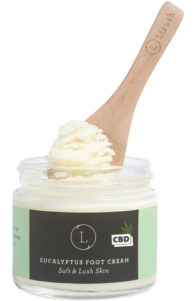 Lizush CBD Eucalyptus & Shea Butter Foot Cream, Alternate, color, NO COLOR