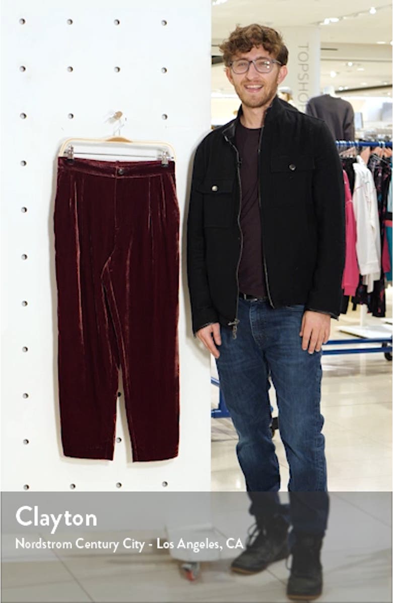Velvet Tapered Pleat Pull-On Pants, sales video thumbnail