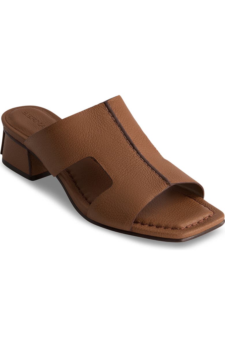 Bernardo Jewel Low Block Heel Sandal, Main, color, Luggage Tumbled Calf