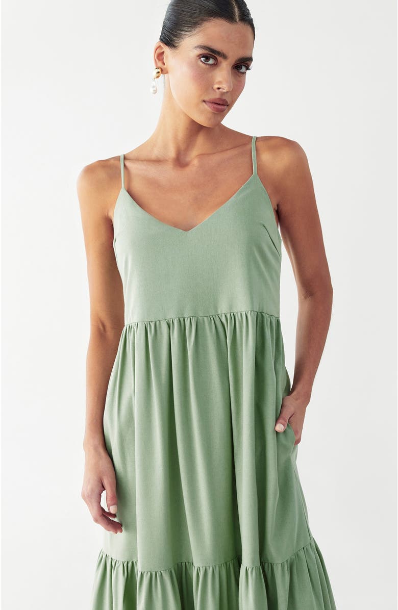 ST MRLO Phi Phi Midi Dress, Alternate, color, Sage Green