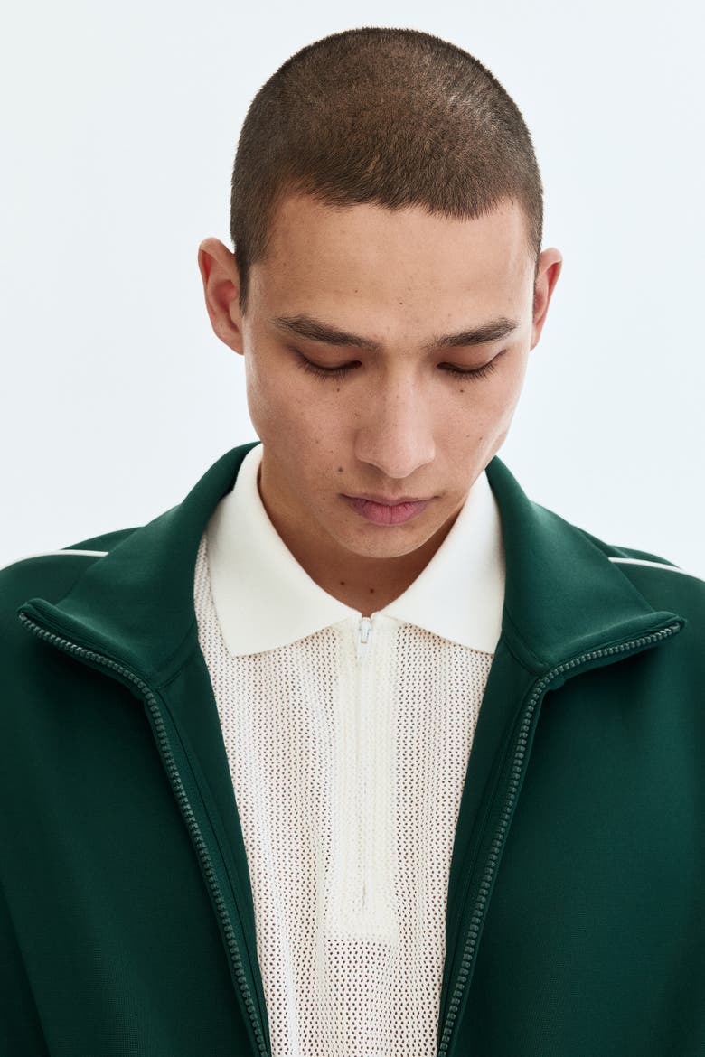Relaxed-fit Scuba Knit Track Jacket, Alternate, color, Dark green
