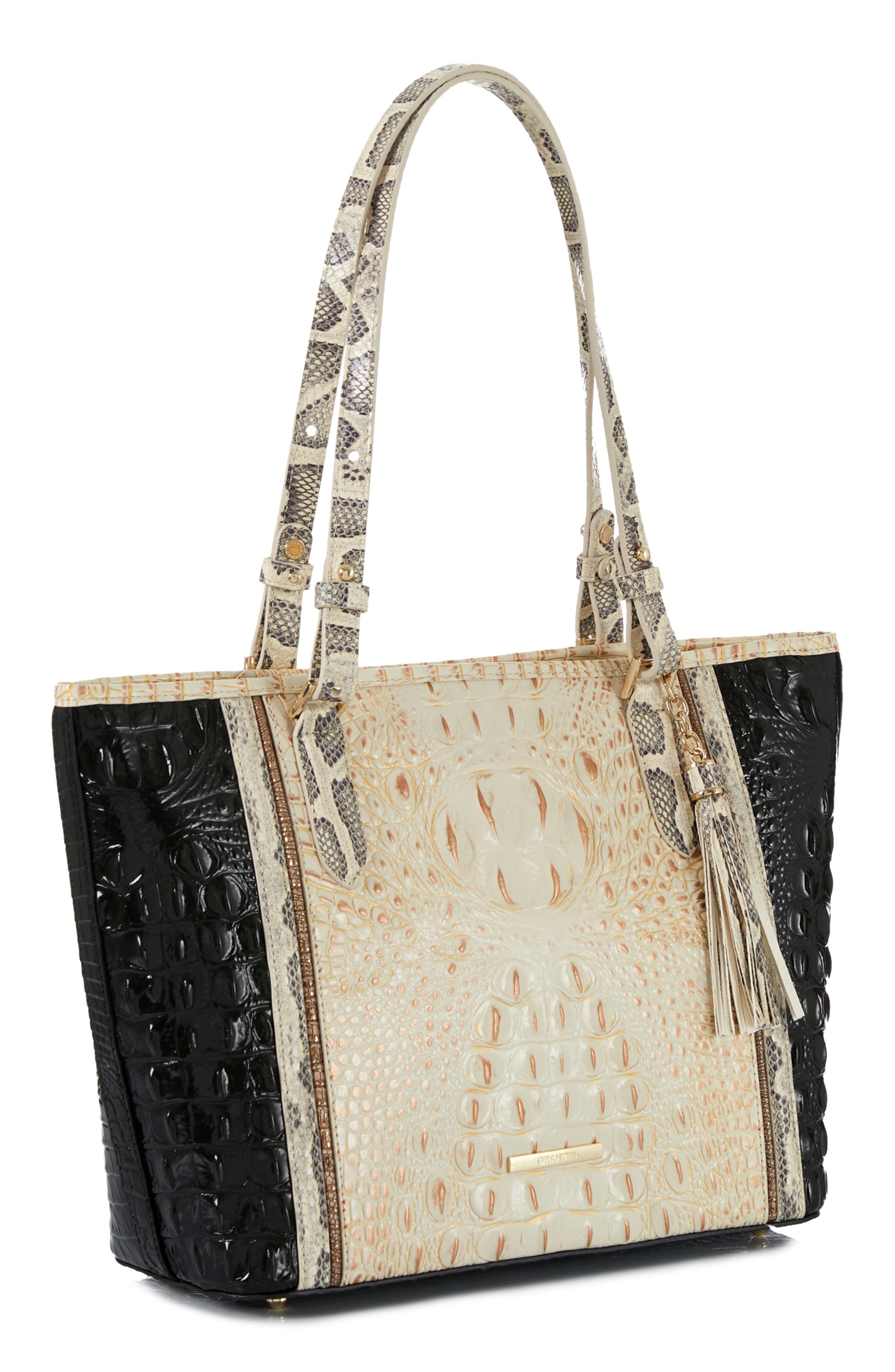 Brahmin Medium Asher Croc Embossed Leather Tote, Alternate, color, 