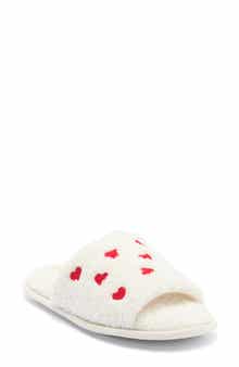 Honeydew Heart Embroidery Slide Slipper