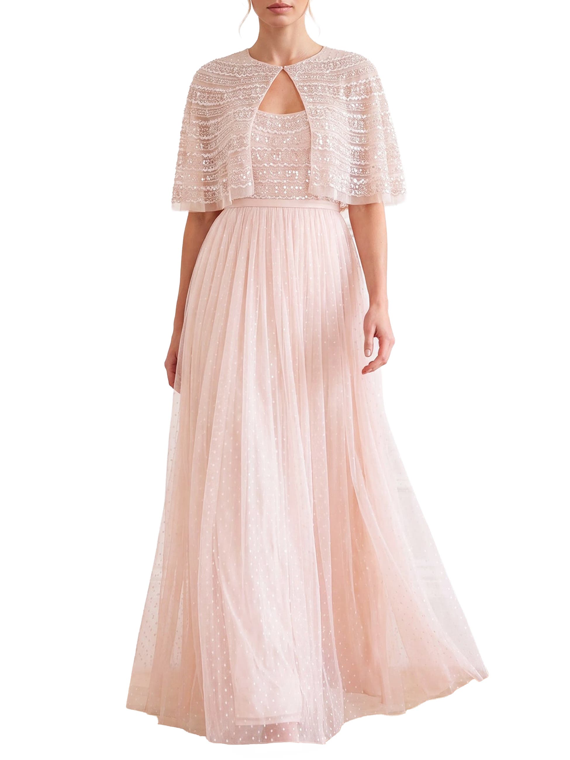 Needle & Thread Lace Coppelia Embellished Cape Dress (Women) | Nordstrom