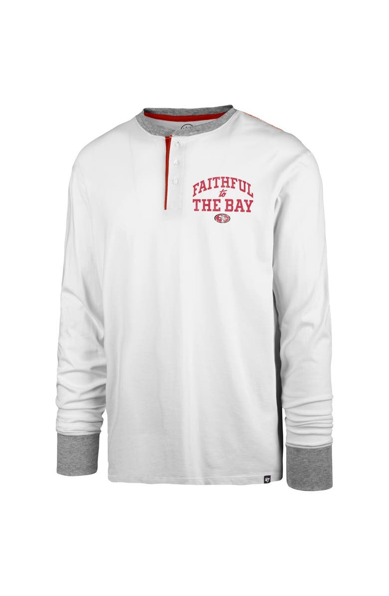 '47 Men's '47 Cream San Francisco 49ers Faithful to The Bay Pats Peek Henley T-Shirt, Alternate, color, 