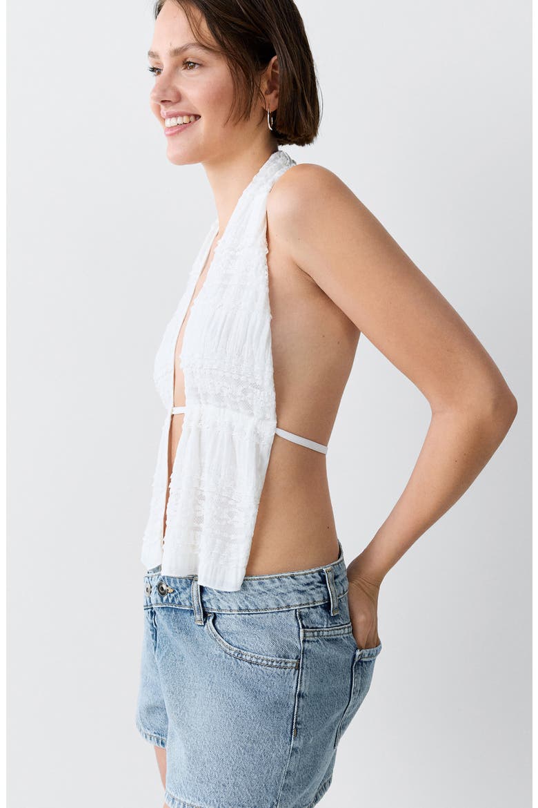 Low Waist Mini Jeans Shorts, Alternate, color, MEDIUM BLUE