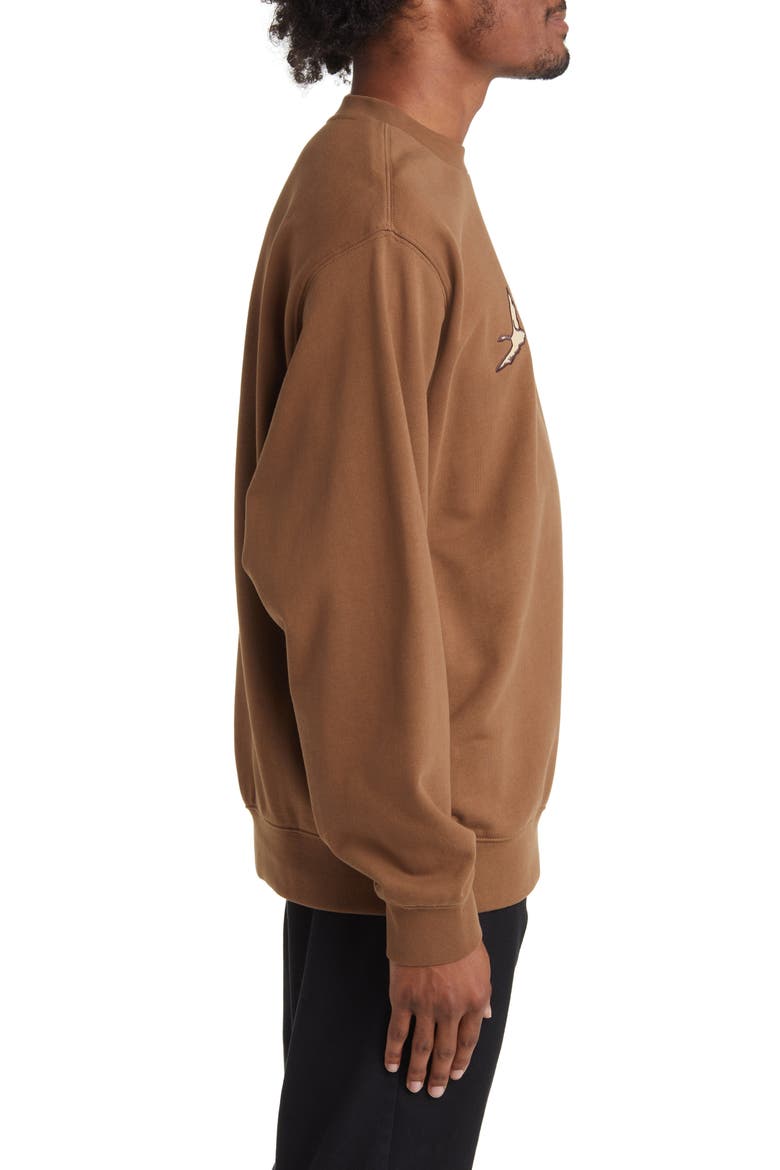 Geese Crewneck Sweatshirt, Alternate, color, SEPIA