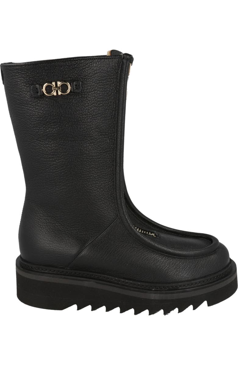 FERRAGAMO Eurialo Leather Boot, Alternate, color, Black