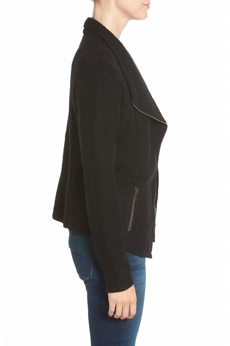 Knit Moto Jacket, Alternate, color, BLACK