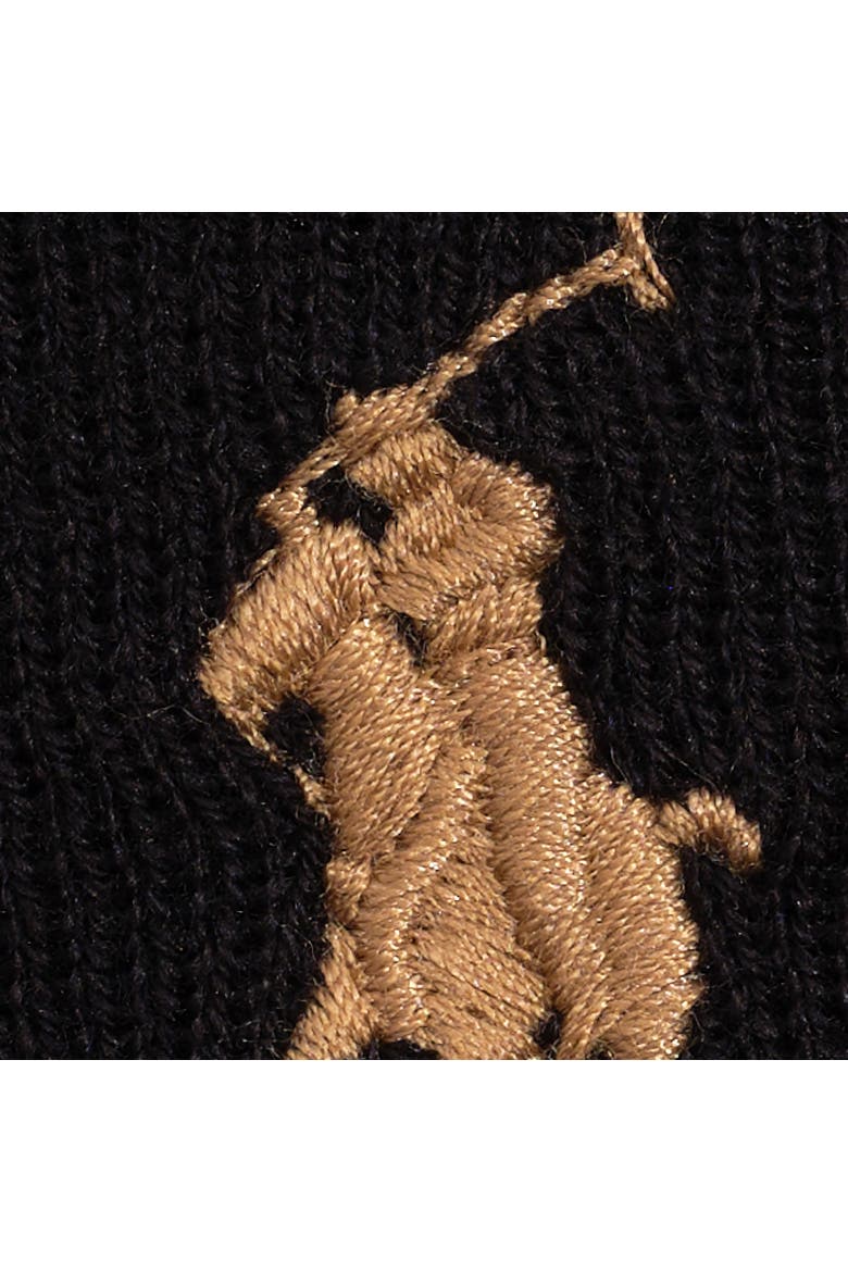 Cotton Polo Pony Beanie, Alternate, color, Polo Black
