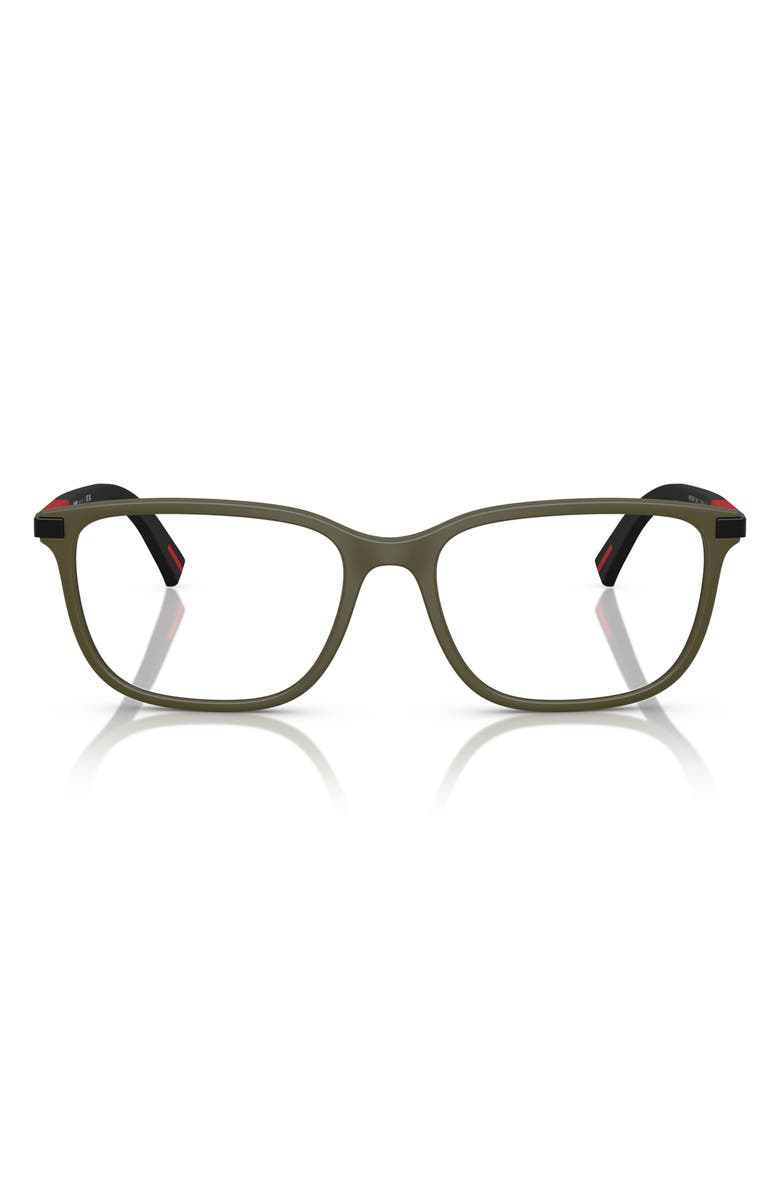 Prada Linea Rossa 56mm Pillow Optical Glasses, Main, color, Military Green