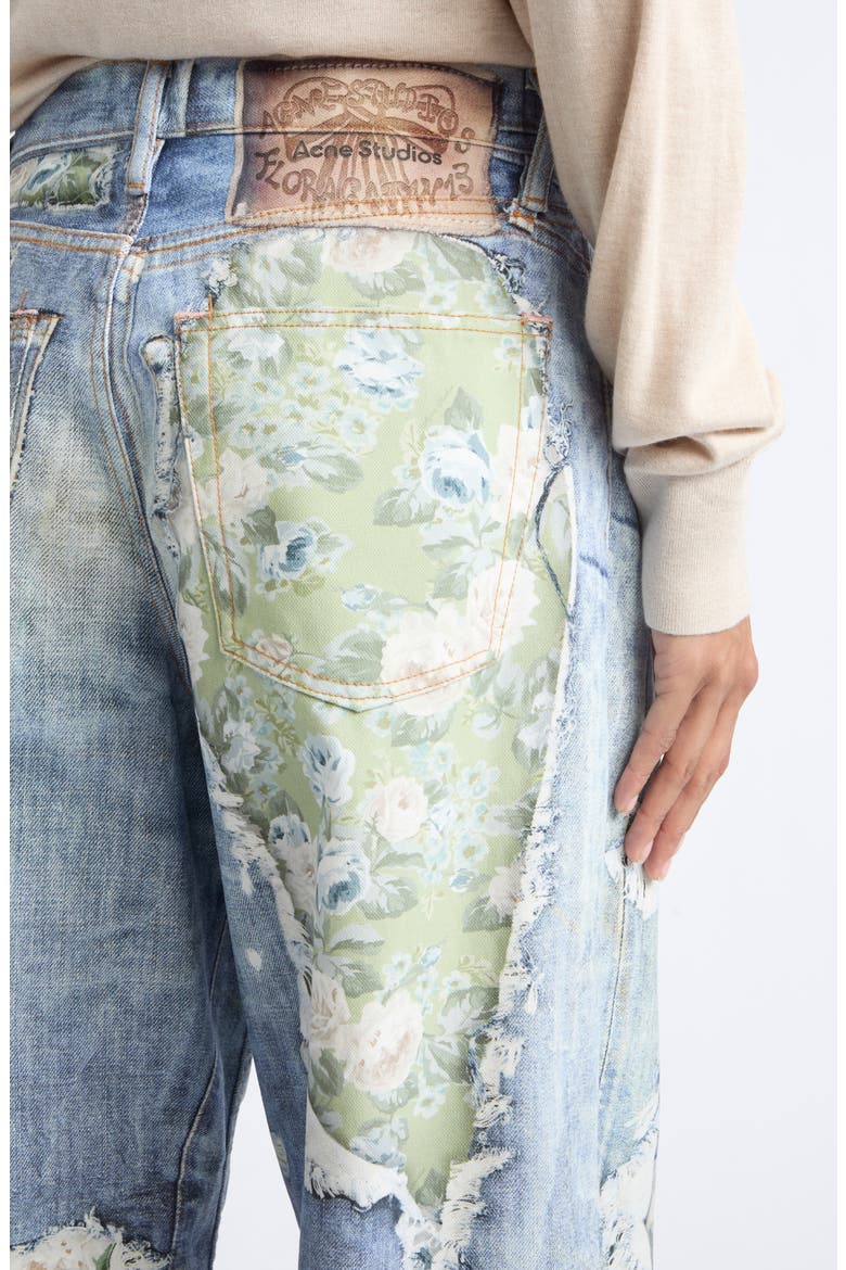 1981 Trompe l'Oeil Wide Leg Jeans, Alternate, color, BLUE/ GREEN