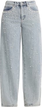 Bayeas Embellished High Waist Barrel Jeans