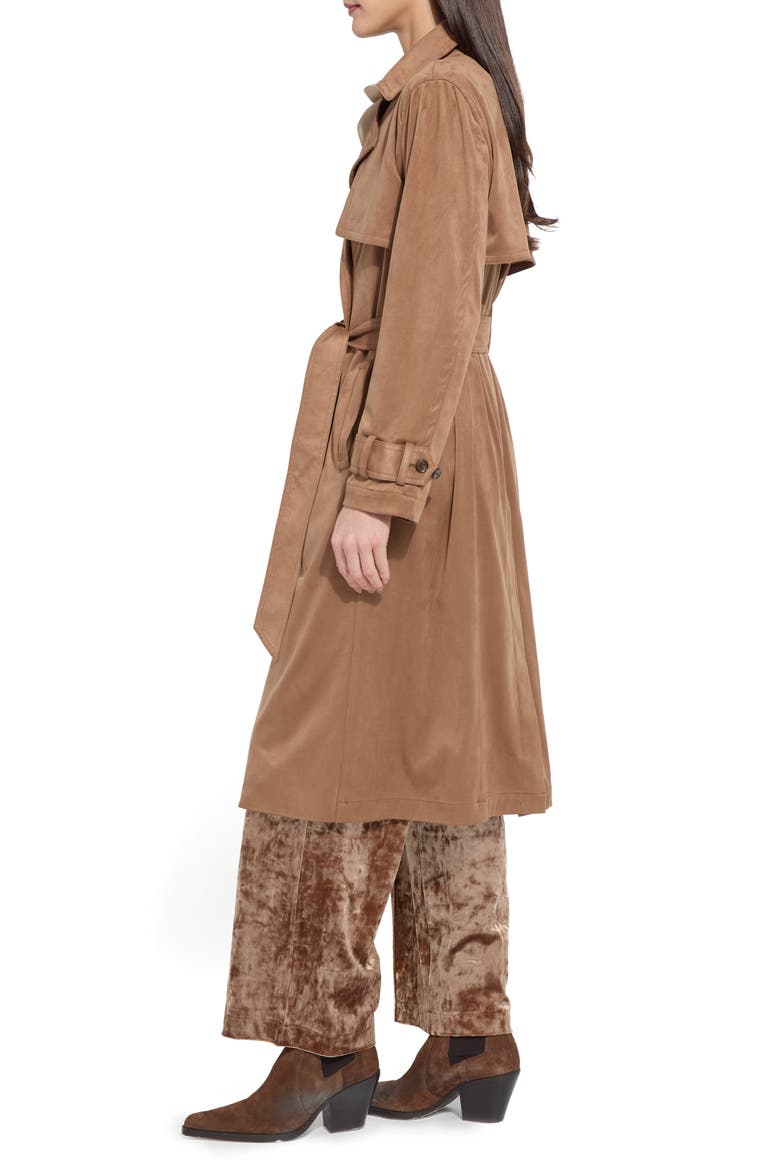 Agatha Faux Suede Trench Coat, Alternate, color, LUX CAM