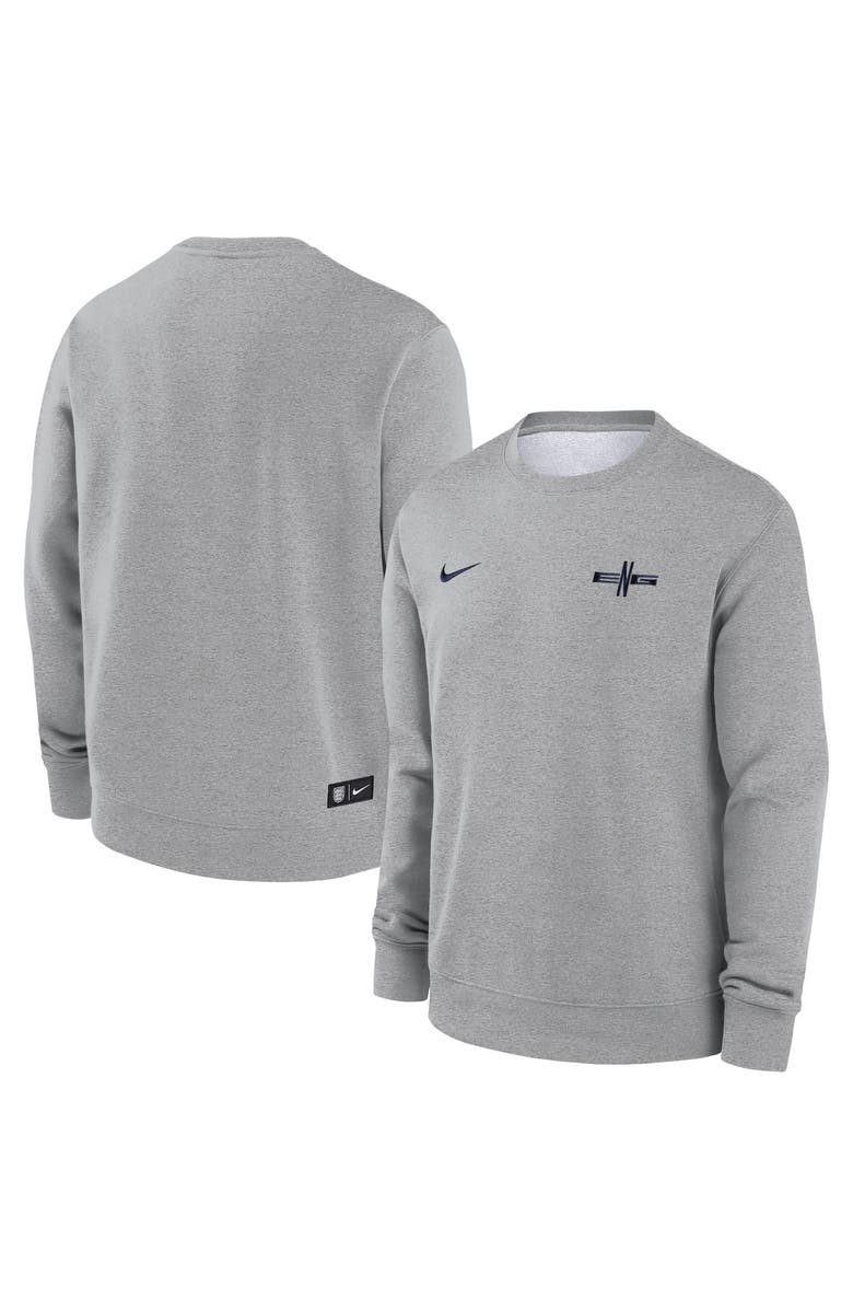 Nike Men's Nike Heather Gray England National Team Club Fleece Pullover Sweatshirt, Main, color, 