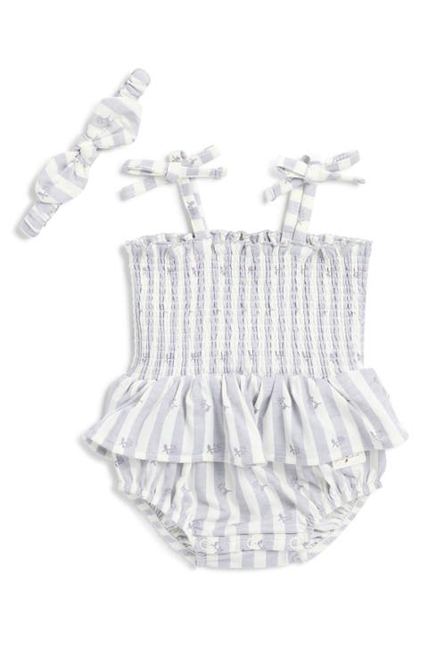 Smocked Bubble Bodysuit & Headband Set (Baby)