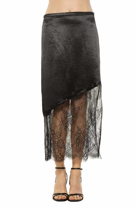 Noelle Lace Trim Midi Skirt