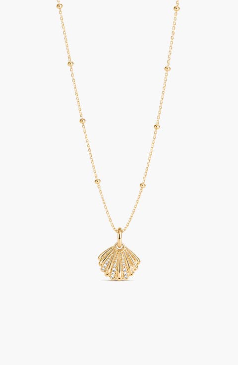 Quero Crystal Pendant Necklace In Gold