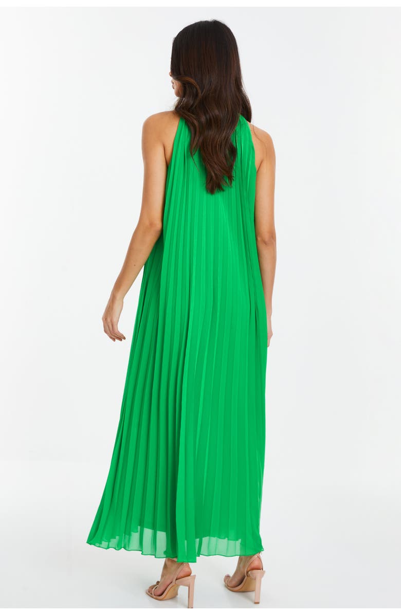 QUIZ Chiffon Pleated High Neck Midi Dress, Alternate, color, 