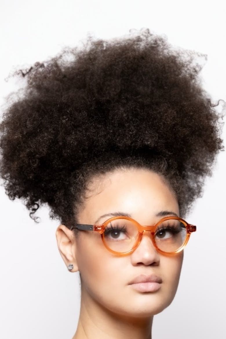Topaz Round 48mm  Eyeglasses, Alternate, color, Orange