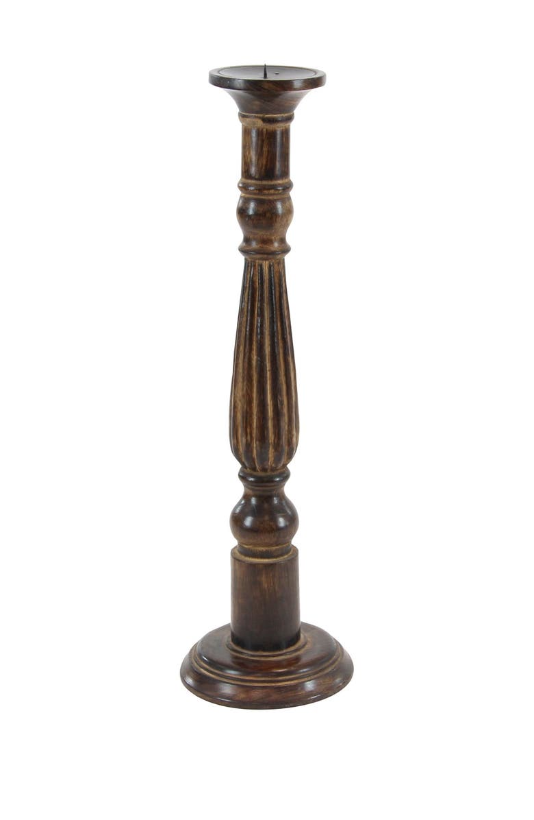 SONOMA SAGE HOME Brown Mango Wood Traditional Candle Holder - Set of 3, Alternate, color, Brown