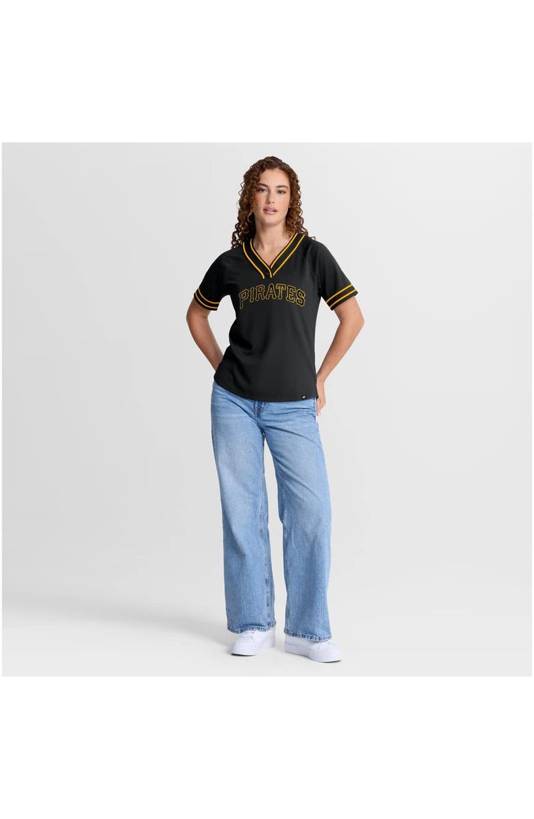 FANATICS Women's Fanatics Black Pittsburgh Pirates Diva Race Ahead Raglan V-Neck T-Shirt, Alternate, color, Black