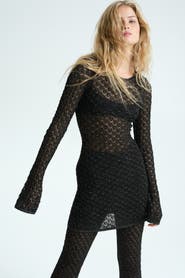 H&M Shimmery Pointelle-knit Top