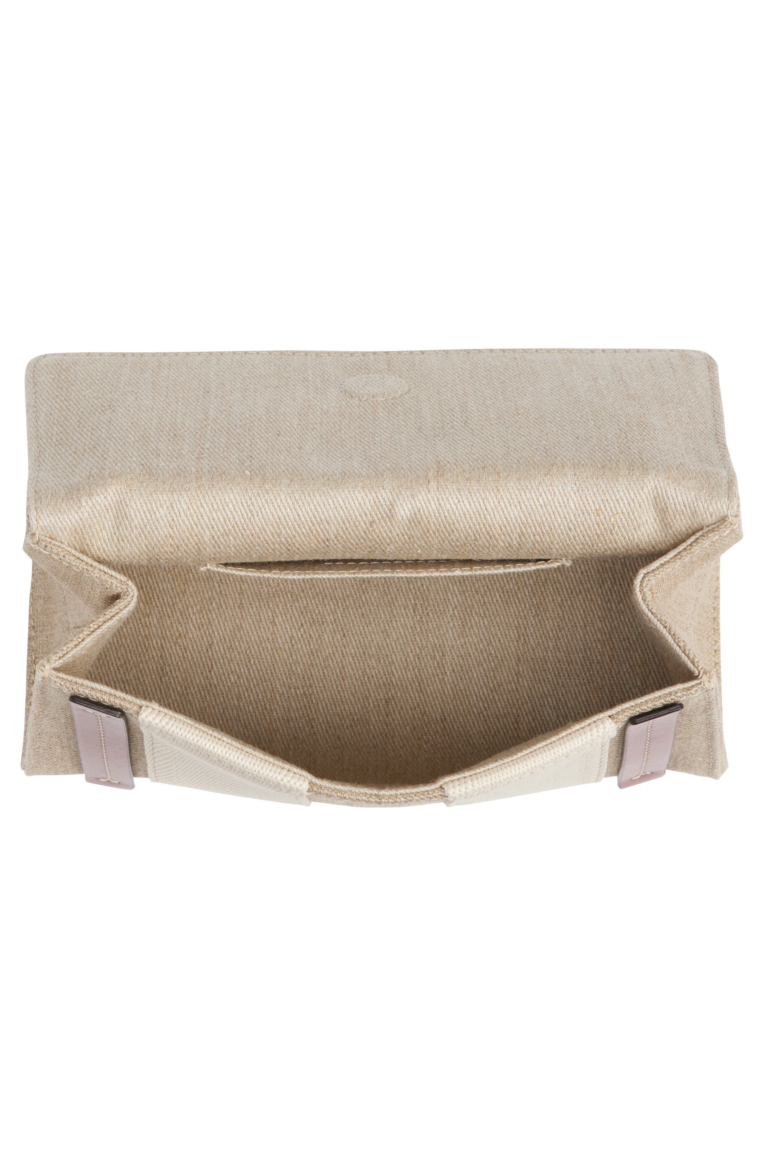 Small Woody Canvas Shoulder Bag, Alternate, color, WHITE - BROWN