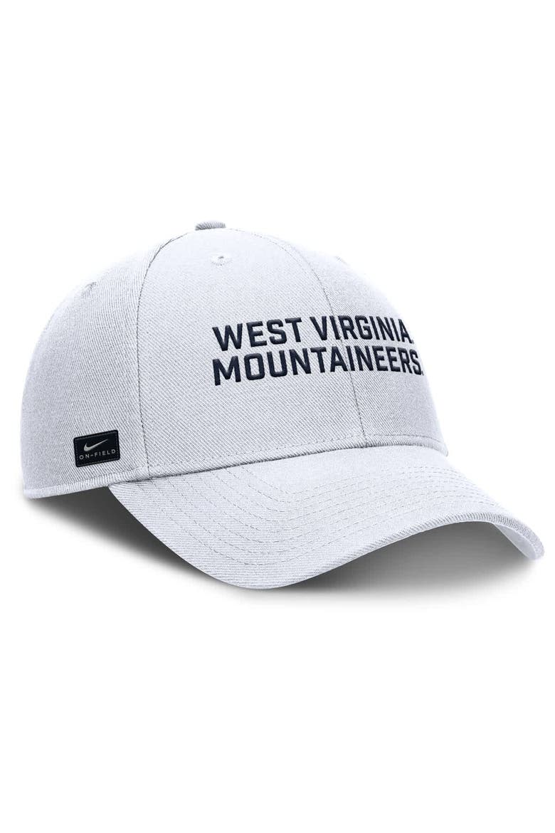 Men's Nike  White West Virginia Mountaineers Rise Practice Adjustable Hat, Alternate, color, White
