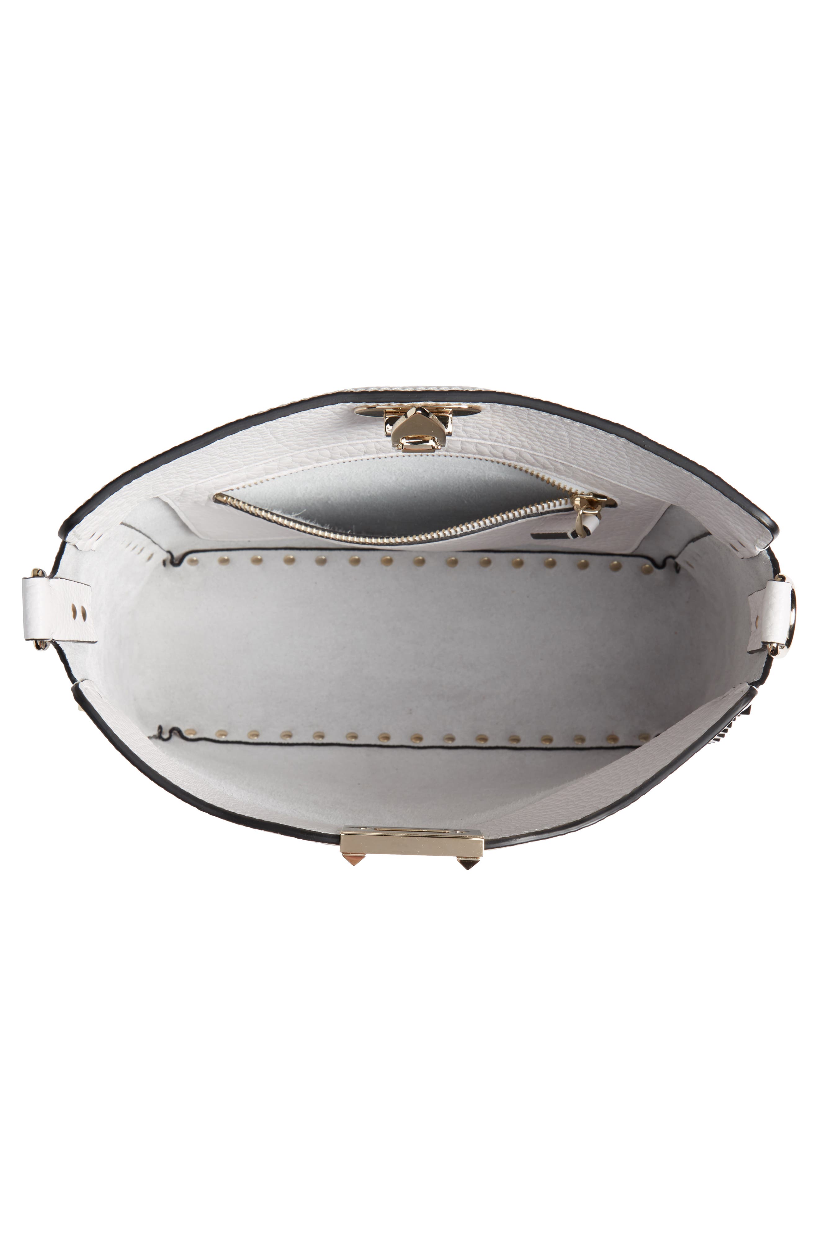 Rockstud Leather Hobo, Alternate, color, BIANCO ATTICO