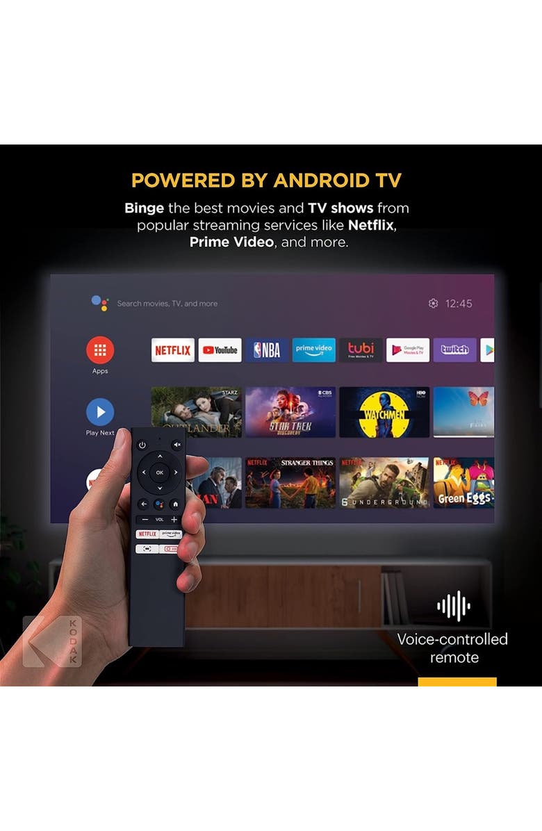 Kodak FLIK HD9 Smart Projector, Portable Mini Projector with Android TV & Bluetooth, Alternate, color, White