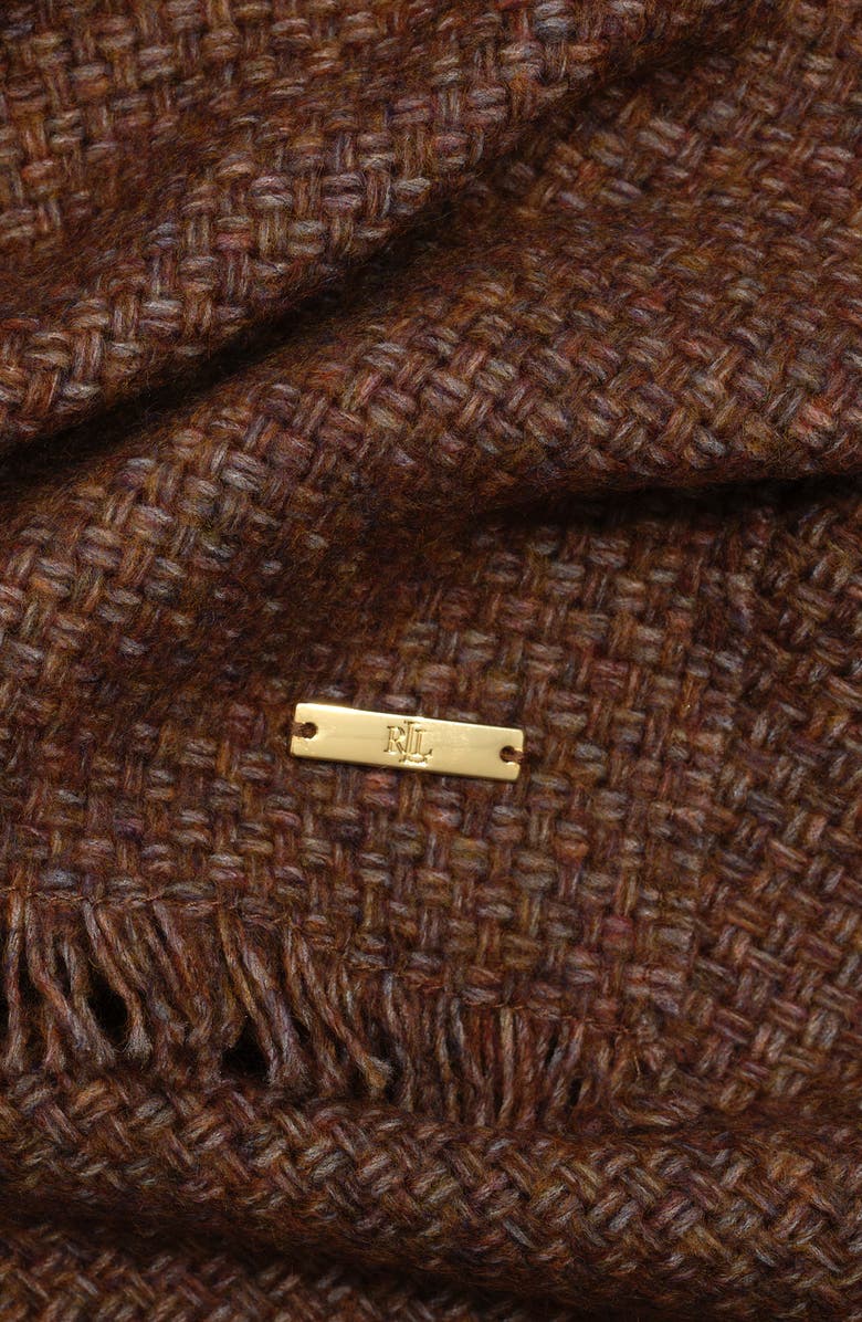 Lauren Ralph Lauren Soft Basket Weave Scarf, Alternate, color, Warm Brown Heather