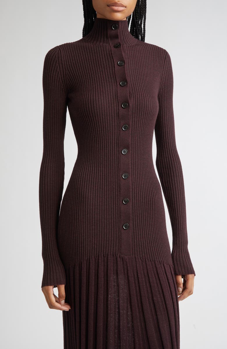 Proenza Schouler Jada Long Sleeve Sweater Dress, Alternate, color, Burgundy