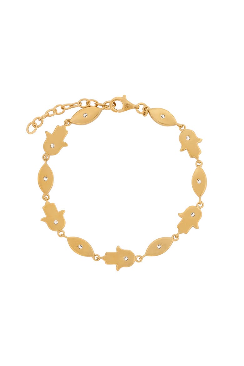 Illuminated Paths Evil Eye & Hamsa Gold Bracelet, Main, color, Gold