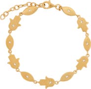 Karma and Luck Illuminated Paths Evil Eye & Hamsa Gold Bracelet